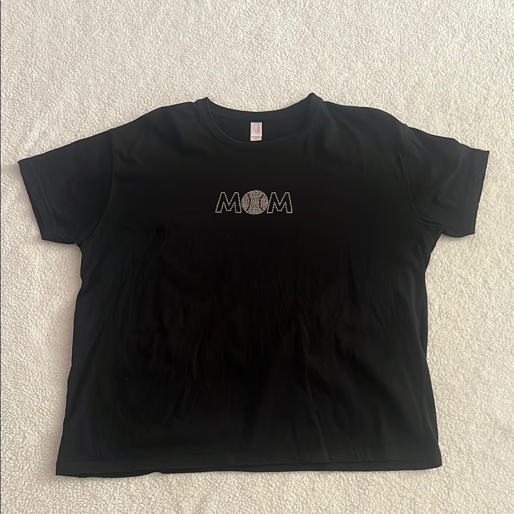 Baseball MOM Black Short Sleeve Tee size 2X